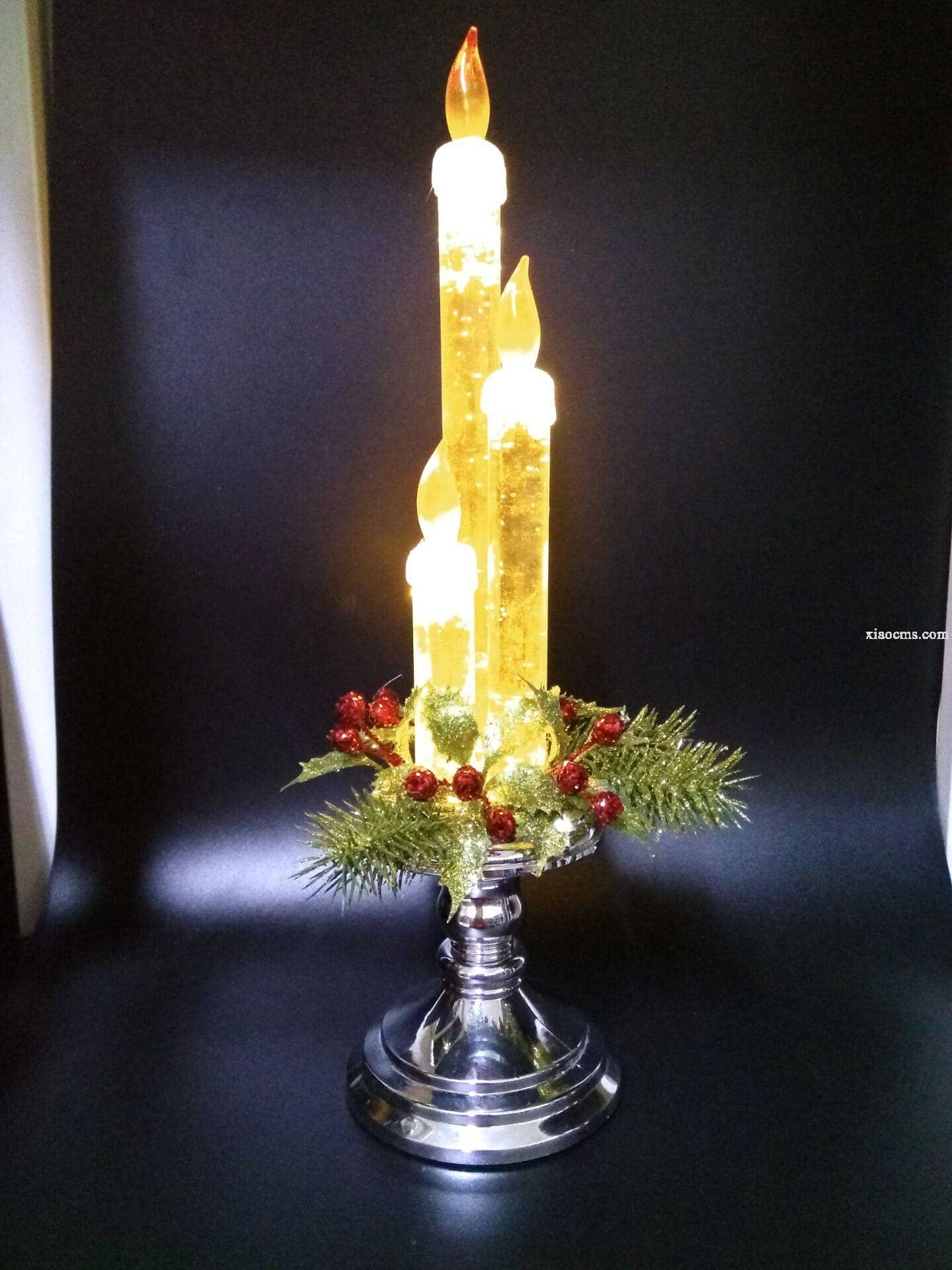 三只管燭臺蠟燭