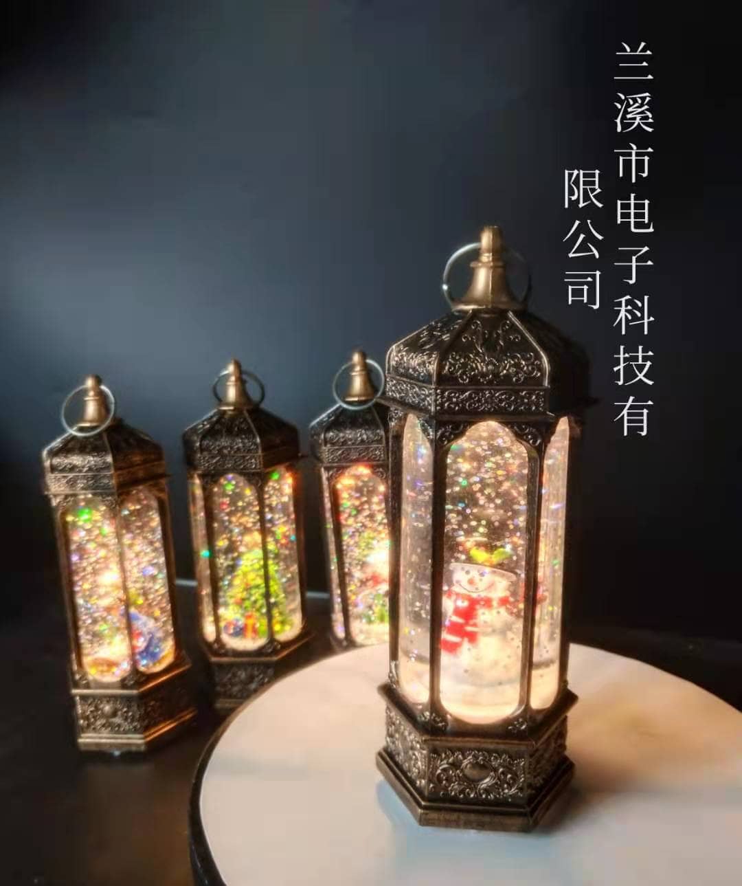 室內(nèi)擺放裝飾品 小風(fēng)燈四個(gè)組合  雪人 圣誕老人 圣誕樹(shù)  宗教